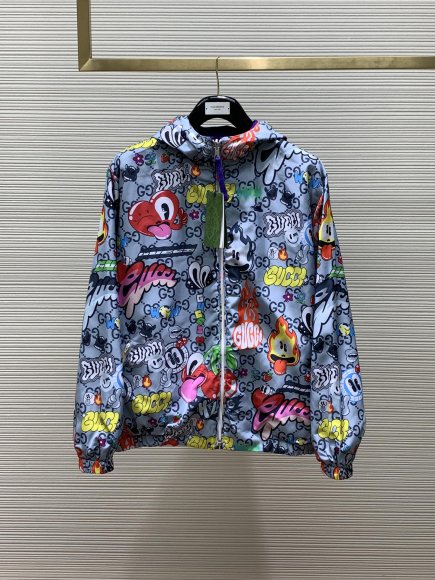 Gucci - Мужская двухсторонняя куртка ветровка TI_3007GU11 Gucci - Мужская двухсторонняя куртка ветровка TI_3007GU11