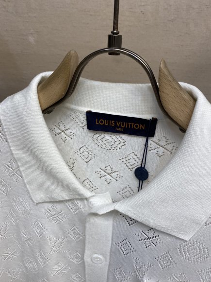 Louis Vuitton Monogram Pointelle - Мужская трикотажная рубашка DZ_1007LV11
