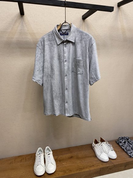 Louis Vuitton - Мужская велюровая рубашка DZ_1007LV12 Louis Vuitton - Мужская велюровая рубашка DZ_1007LV12