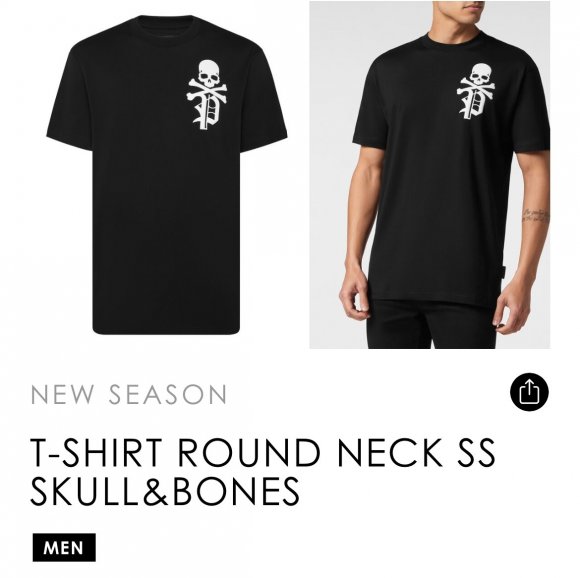 Philipp Plein SS Skull & Bones - Мужская футболка DZ_1701PP10