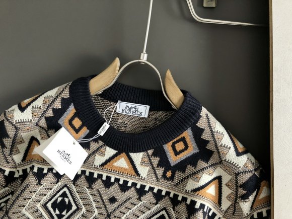 Hermes - Мужская утепленная кофта свитер DF_1511HE11 Hermes - Мужская утепленная кофта свитер DF_1511HE11