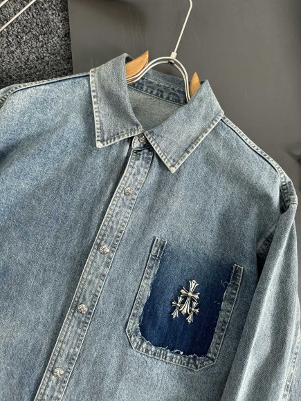 Chrome Hearts - Мужская джинсовая рубашка DZ_2808CH7 Chrome Hearts - Мужская джинсовая рубашка DZ_2808CH7