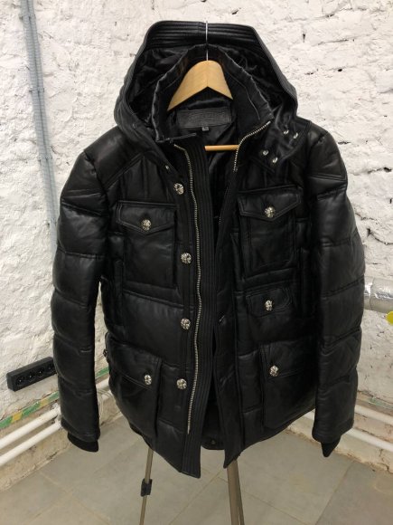 Chrome Hearts Мужская кожаная куртка пуховик S3D_0302CH2