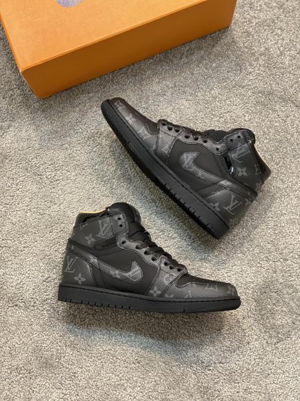 Louis Vuitton & Nike Air Jordan 1 Low - Мужские кроссовки ботинки A1_0411LV1
