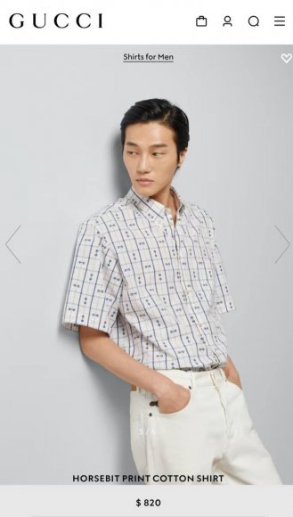 Gucci Cruise Horsebit - Мужская рубашка TJ_2207GU5 Gucci Cruise Horsebit - Мужская рубашка TJ_2207GU5