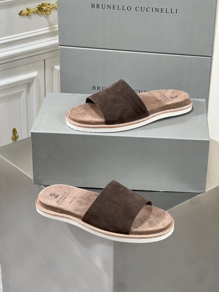 Brunello Cucinelli Urban - Мужские шлепанцы сланцы BL_1203BC4 Brunello Cucinelli Urban - Мужские шлепанцы сланцы BL_1203BC4