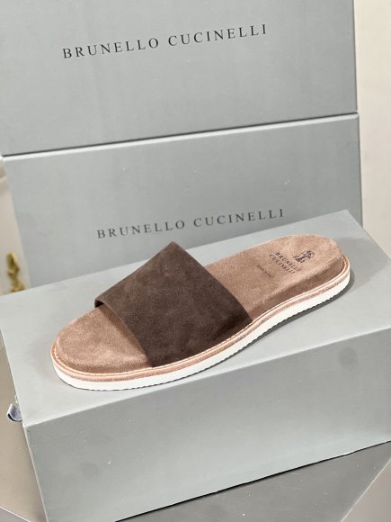 Brunello Cucinelli Urban - Мужские шлепанцы сланцы BL_1203BC4 Brunello Cucinelli Urban - Мужские шлепанцы сланцы BL_1203BC4