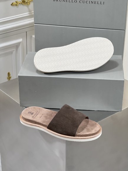 Brunello Cucinelli Urban - Мужские шлепанцы сланцы BL_1203BC4 Brunello Cucinelli Urban - Мужские шлепанцы сланцы BL_1203BC4