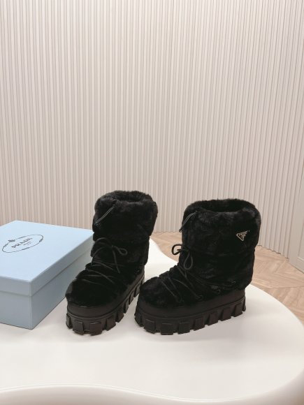 Prada Apres-Ski - Женские зимние ботинки сапоги MO_2410PR3