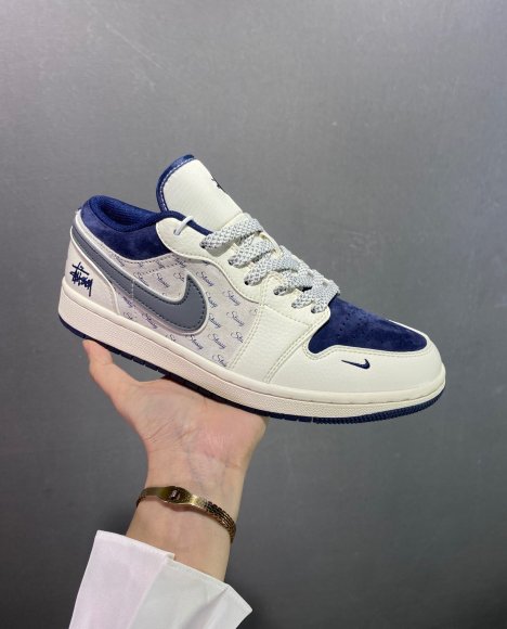 Nike Air Jordan 1 Retro Low & Stussy - Мужские кроссовки кеды ZO_1501NJS3