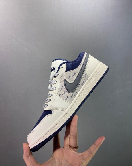 Nike Air Jordan 1 Retro Low & Stussy - Мужские кроссовки кеды ZO_1501NJS3