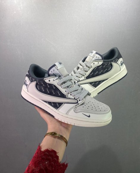 Nike Air Jordan 1 Retro Low & Stussy - Мужские кроссовки кеды ZO_1501NJS3