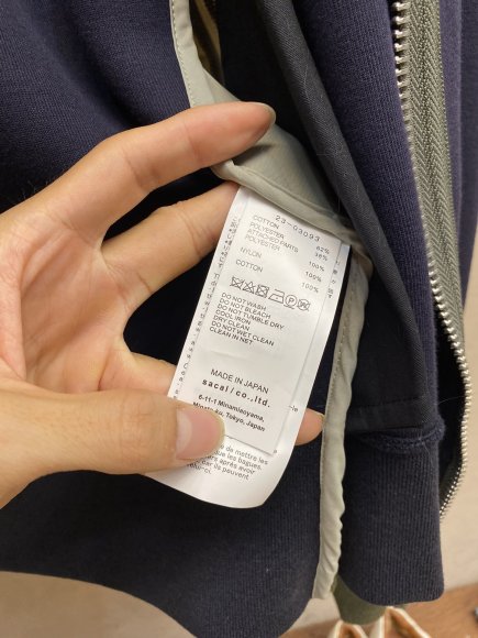 Sacai - Мужская кофта толстовка куртка DZ_1011SA4 Sacai - Мужская кофта толстовка куртка DZ_1011SA4