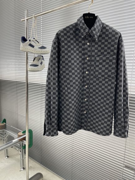 Gucci - Мужская двусторонняя шерстяная джинсовая рубашка куртка TJ_3010GU1