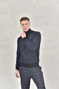 Loro Piana Roadster Mezzocollo - Мужская кашемировая кофта свитер N1_1311LP1