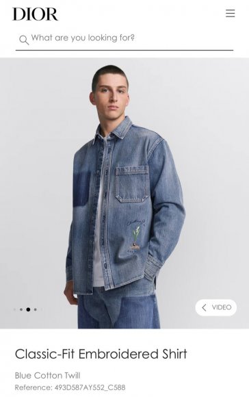 Dior - Мужская джинсовая рубашка куртка DZ_1208DI3 Dior - Мужская джинсовая рубашка куртка DZ_1208DI3