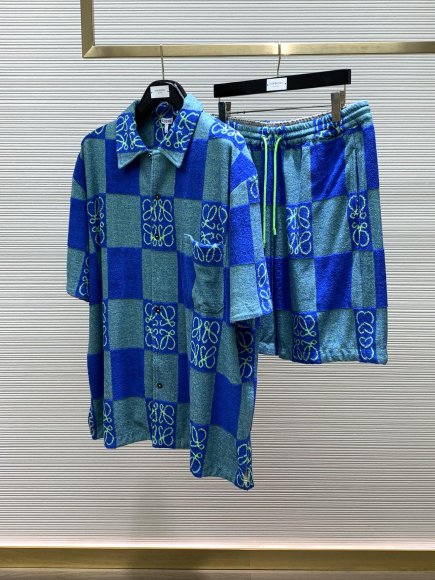 Loewe - Мужской махровая рубашка костюм шорты TI_2506LO2 Loewe - Мужской махровая рубашка костюм шорты TI_2506LO2