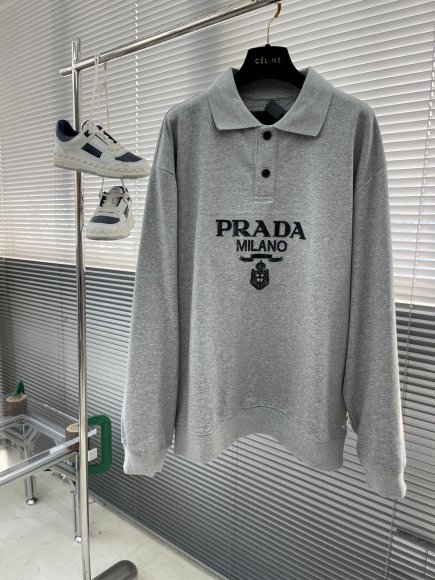 Prada Polo - Мужская кофта поло свитшот TJ_0210PR5 Prada Polo - Мужская кофта поло свитшот TJ_0210PR5