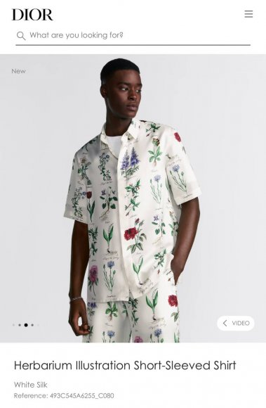 Dior - Мужская шелковая рубашка костюм шорты TI_2606DI8