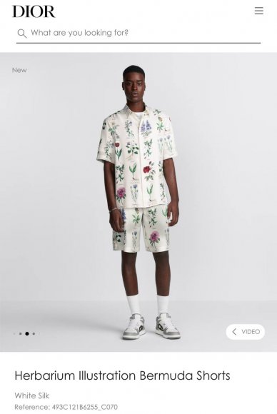 Dior - Мужские шелковые шорты костюм рубашка TI_2606DI9 Dior - Мужские шелковые шорты костюм рубашка TI_2606DI9